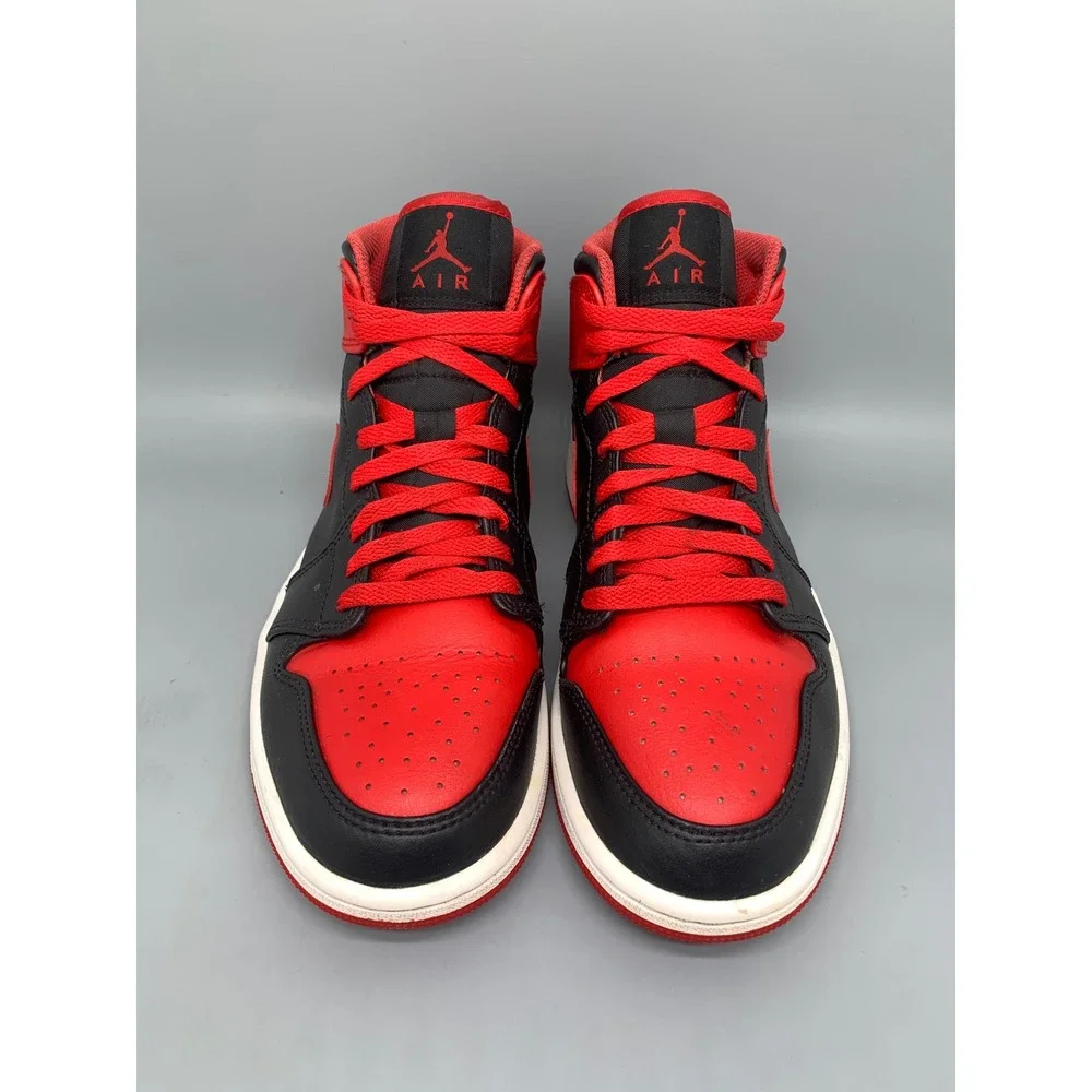 Jordan 1 Mid Bred‎ Black Red Basketball SHoes DQ8426-060 Men's Sz 8.5
